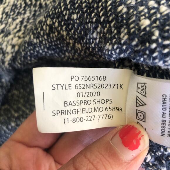 Natural Reflections BassPro Shops Blue Knit Hooded Sweater Women’s Small Pockets - Picture 7 of 9